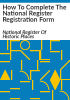 How_to_complete_the_National_Register_registration_form